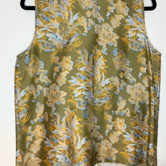 NWT Lafayette 148 Silk Blouse in Chive Multi color $698 Retail!! - Picture 6 of 7